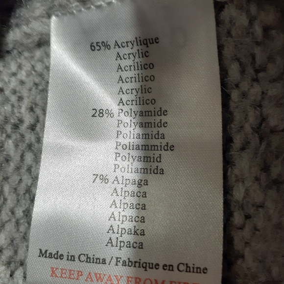 Esqualo Women's Alpaca Pullover Sweater Gray Pearl Embellishments Size XS - Picture 8 of 10